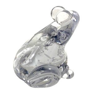 Vintage glass frog paper weight